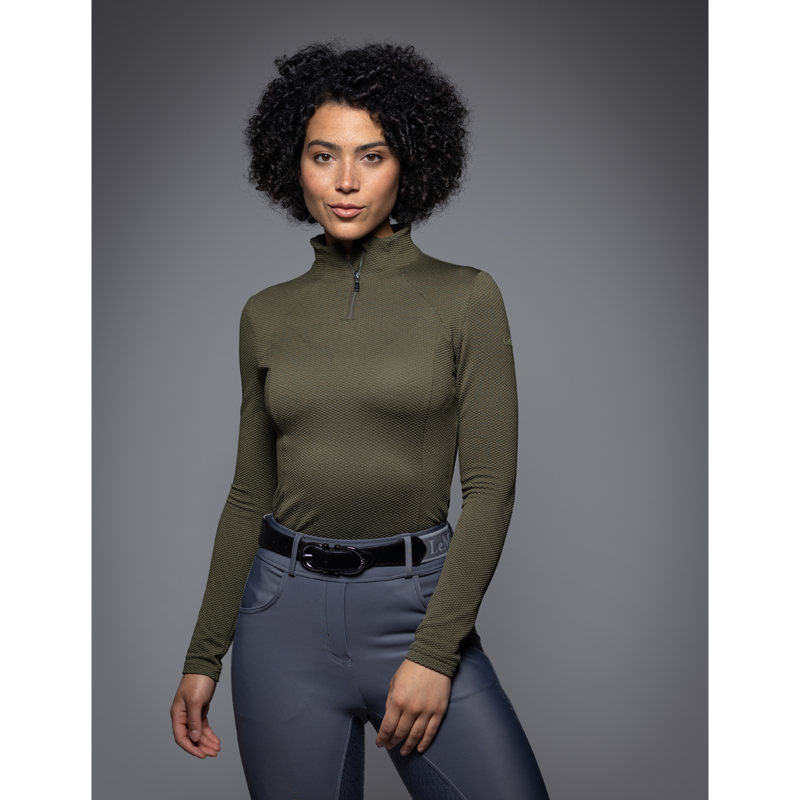 LeMieux Alice Quarter Zip Base Layer - Forest-5